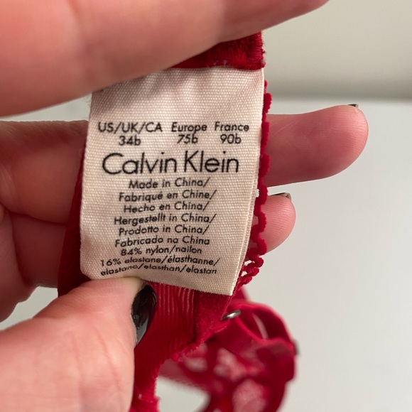 Calvin Klein Underwear Red Lace Soft Cup Bra - Picture 6 of 7
